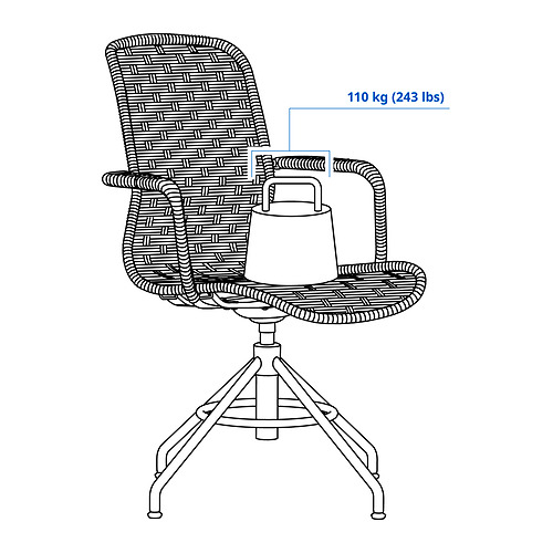 STIGBYGEL, swivel chair with armrests 4 of 11 open dialog
