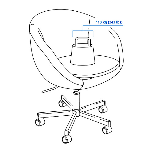 Ilustración con medidas del producto: SKRUVSTA.