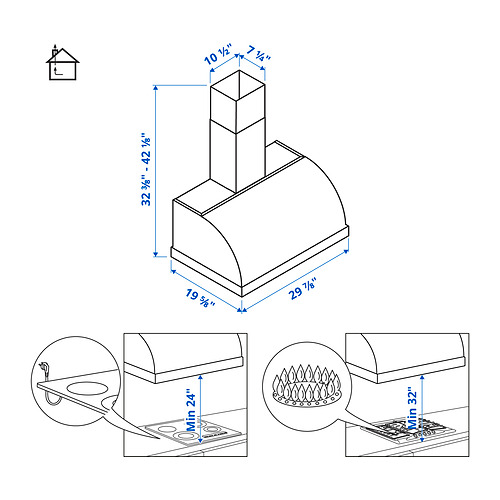 UNGDOMLIG, wall mounted range hood 8 of 9 open dialog