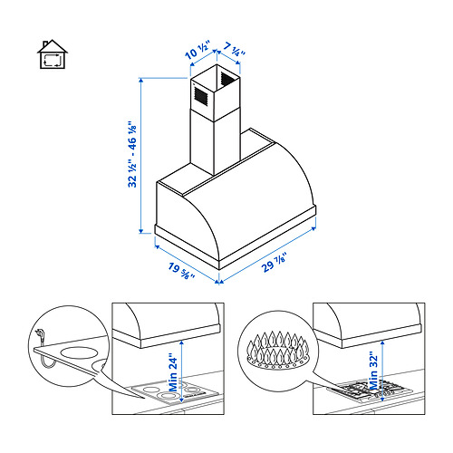 UNGDOMLIG, wall mounted range hood 9 of 9 open dialog