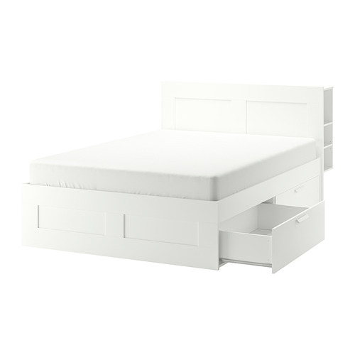 BRIMNES, bed frame with storage & headboard 1 of 9 open dialog