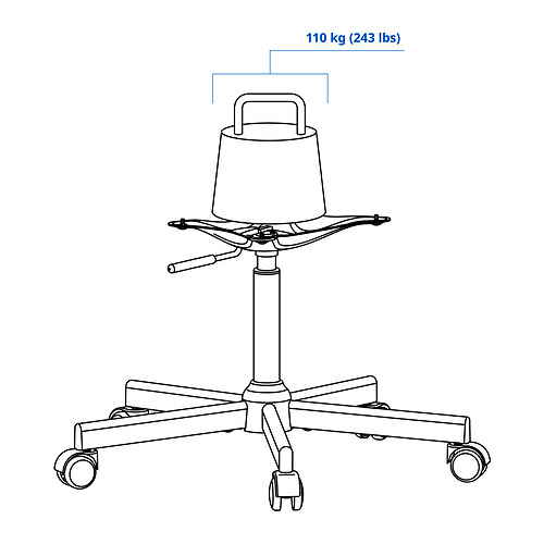 MALSKÄR, chair frame, swivel. 3 of 3 open dialog