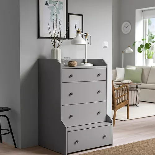 IKEA Puerto Rico - HAUGA chest, veertical, 4-drawer, gray, 27 1/2