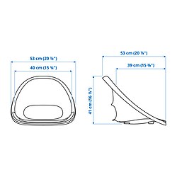 Measurement Illustration - ELDBERGET seat shell