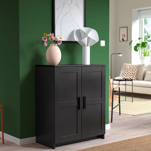 IKEA Puerto Rico - BRIMNES cabinet with doors, black, 30 3/4 