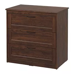 IKEA Puerto Rico - SONGESAND chest, vertical, 3-drawer, brown, 32
