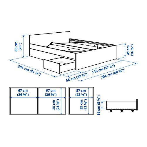 VIHALS, bed frame with 2 storage boxes. 7 of 7 open dialog