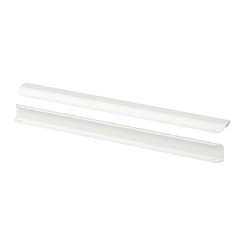 Dos mangos BILLSBRO blancos, elegantes y minimalistas, hechos de aluminio con recubrimiento en polvo, colocados uno al lado del otro.