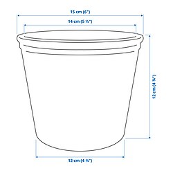 Measurement Illustration - KÖRSBÄRSBJÖRK plant pot