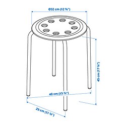 Measurement Illustration - MARIUS stool
