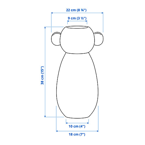 Measurement Illustration - IKEA PS 2026 vase