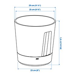 Measurement Illustration - VÅRDTRÄD self-watering plant pot