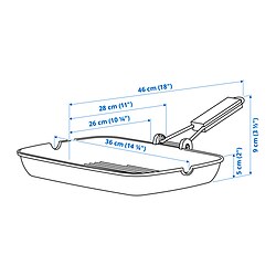 Ilustración de medidas - GRILLA sartén para plancha