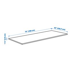 Measurement Illustration - EKBACKEN countertop for kitchen island