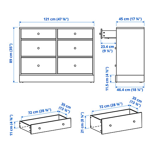 HAVSTA, 6-drawer dresser. 8 of 8 open dialog