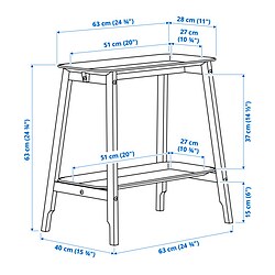 Ilustración de medidas - ALPVIDE pedestal para plantas