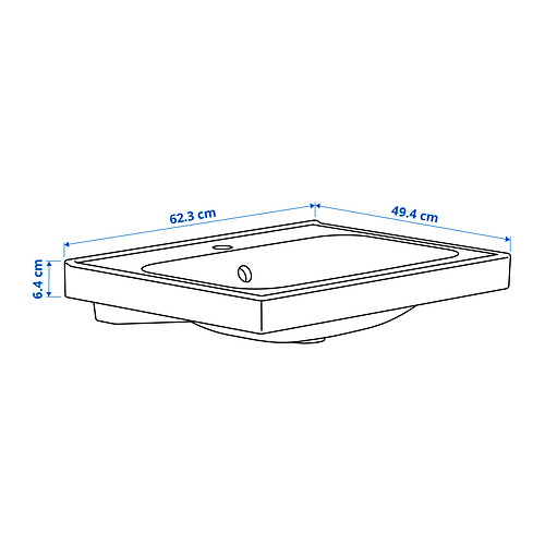 Ilustración con medidas del producto: ORRSJÖN.