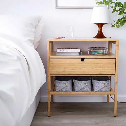 IKEA Puerto Rico - NORDKISA nightstand, bamboo, 23 5/8 