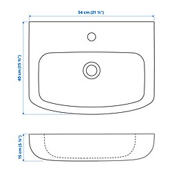 Ilustración de medidas - BJÖRKÅN lavamanos