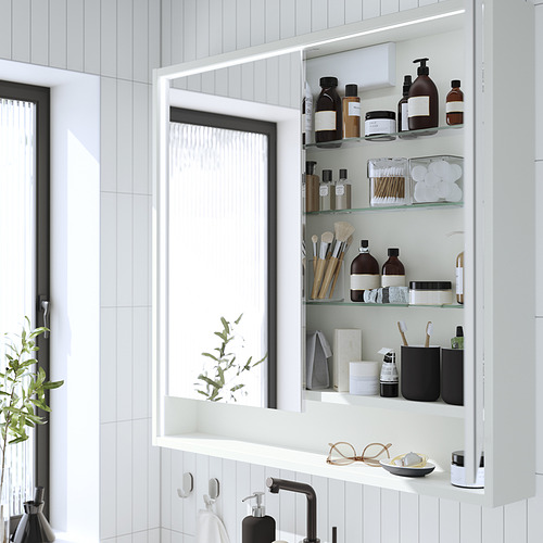 FAXÄLVEN, mirror cabinet with built-in lighting 4 of 5 open dialog