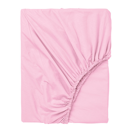 Sábana ajustable rosa de algodón DVALA , rectangulares con bordes elásticos.