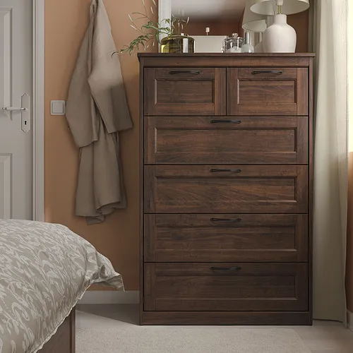 IKEA Puerto Rico - SONGESAND chest, vertical, 6-drawer, brown, 32