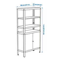 Ilustración de medidas - KOLBJÖRN estantería con armario