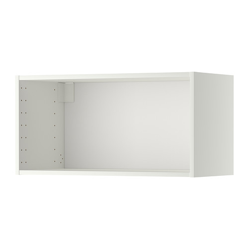 Mueble de pared METOD blanco, rectangular, hueco en su interior, con agujeros de perforación en un lado.