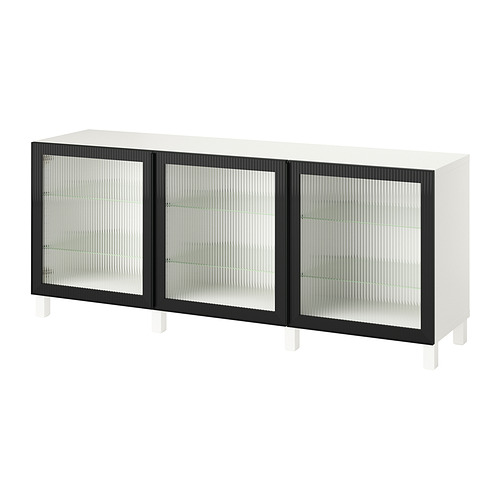 BESTÅ, display cabinet with doors 1 of 6 open dialog