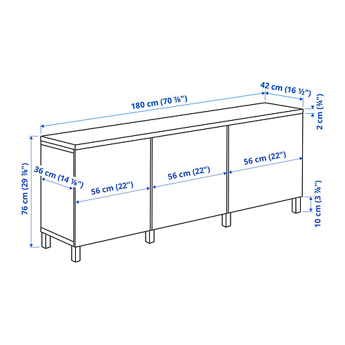 BESTÅ, sideboard with doors 5 of 5 open dialog