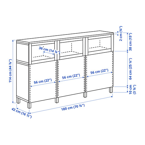 BESTÅ, display cabinet with doors 5 of 5 open dialog