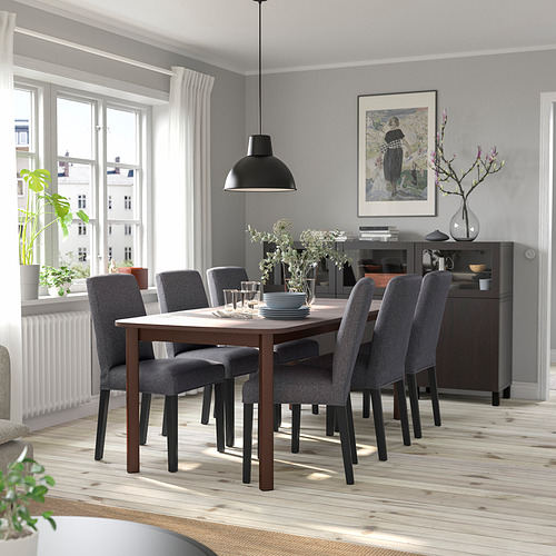 STRANDTORP / BERGMUND, Extendable dining table and 6 chairs. 2 of 10 open dialog