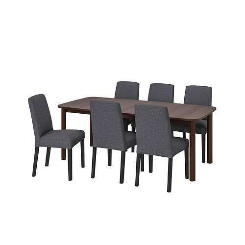 STRANDTORP / BERGMUND, Extendable dining table and 6 chairs. 1 of 10 open dialog