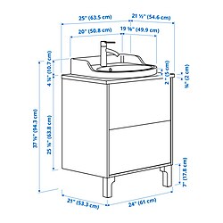 Measurement Illustration - TÄNNFORSEN/ORRSJÖN/RUTSJÖN wash-stnd w drawers/wash-basin