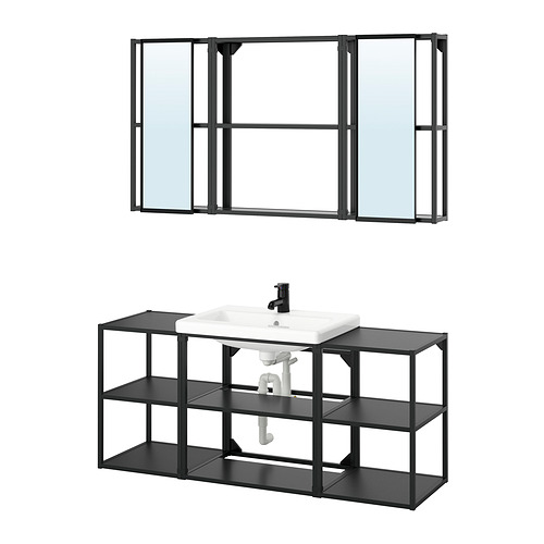 ENHET, Bathroom furniture set with SALJEN tap. 1 of 4 open dialog