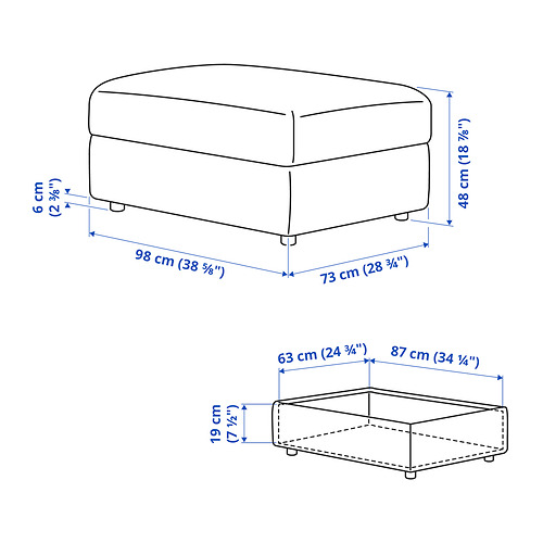 FINNALA, ottoman with storage 8 of 8 open dialog