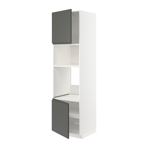 Mueble de cocina METOD, gris oscuro, blanco, cuadrado, moderno.