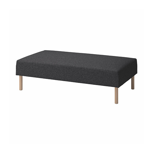 Sofá LILLEHEM, gris, patas de madera, rectangular, diseño moderno.