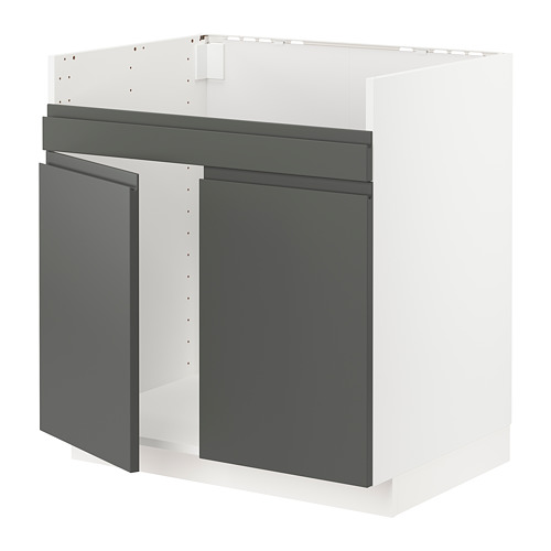 Mueble de cocina METOD gris oscuro con elegantes tiradores.