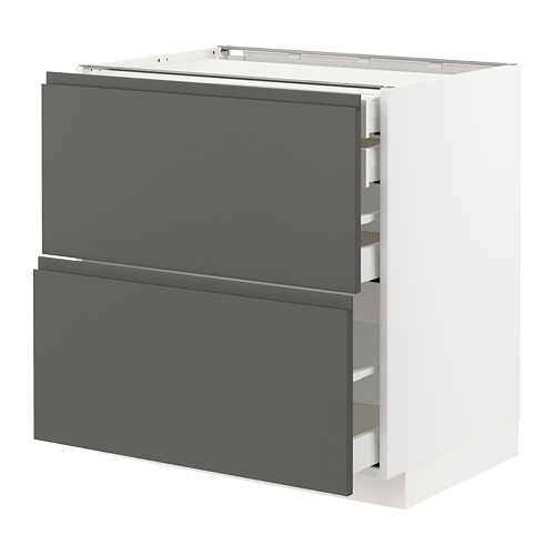 Mueble de cocina moderno: METOD, gris, cuadrado, cajones.