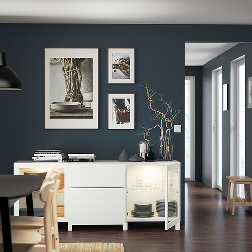 BESTÅ, sideboard with drawer runner, push-open 2 of 7 open dialog