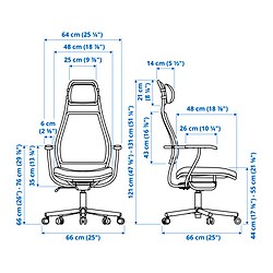 Measurement Illustration - LÖPARBANA gaming chair