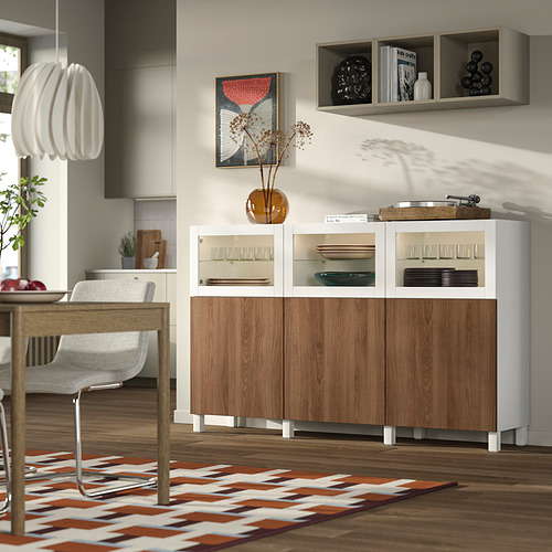 BESTÅ, display cabinet with doors. 2 of 3 open dialog