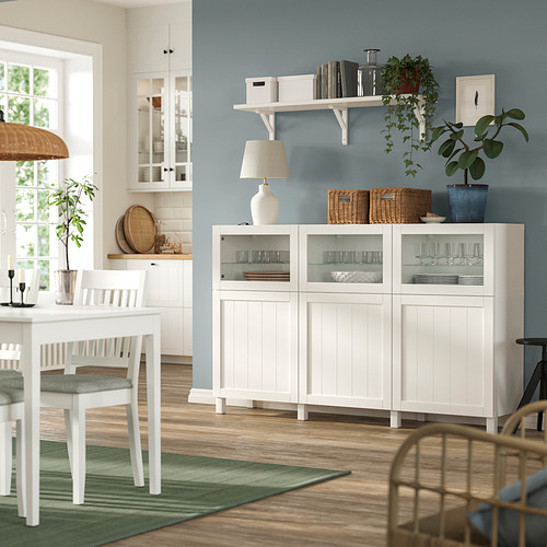 BESTÅ, display cabinet with doors. 2 of 3 open dialog