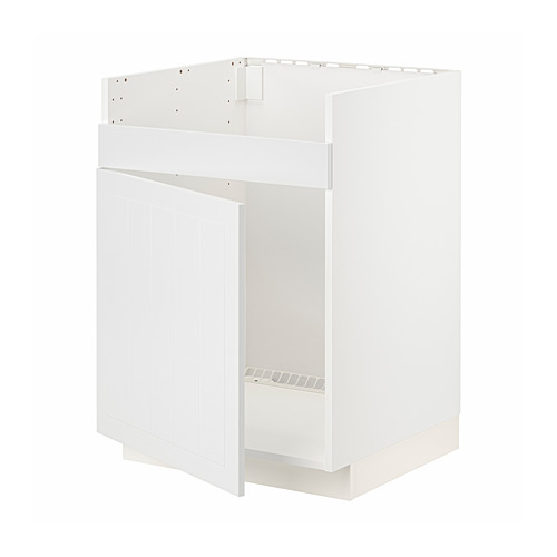 Mueble de cocina METOD blanco, rectangular, con una sola puerta y estante superior.