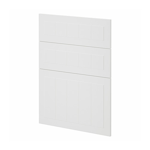 Mueble de cocina blanco METOD: diseño de tres paneles, tablero de fibra y pintura de poliuretano, forma rectangular.