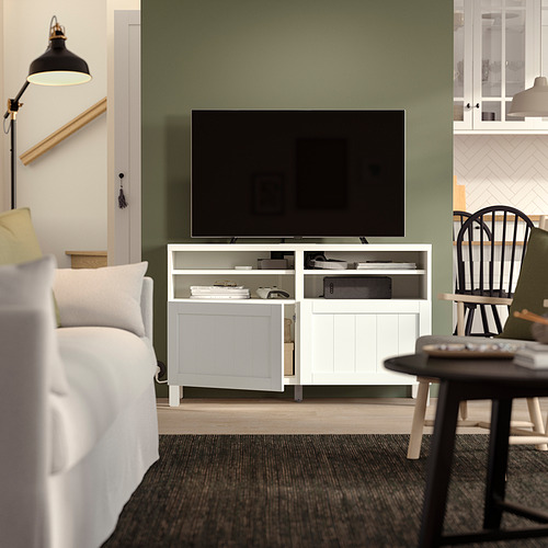 BESTÅ, TV bench with doors. 2 of 7 open dialog