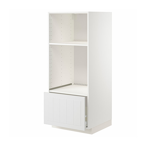 Mueble de cocina METOD blanco con cajón y dos estantes.