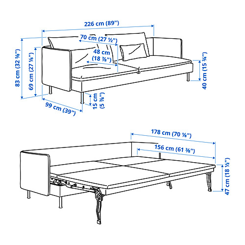 SÖDERHAMN, sofá cama. 8 de 8 abrir diálogo