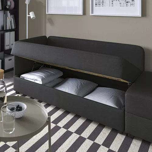 IKEA Puerto Rico - LINDÅKRA 2-seat sleeper sofa, Vissle dark gray